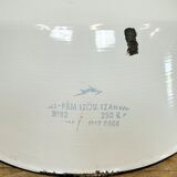 Industrial White Enamel and Cast Iron Pendant Light, 1960s