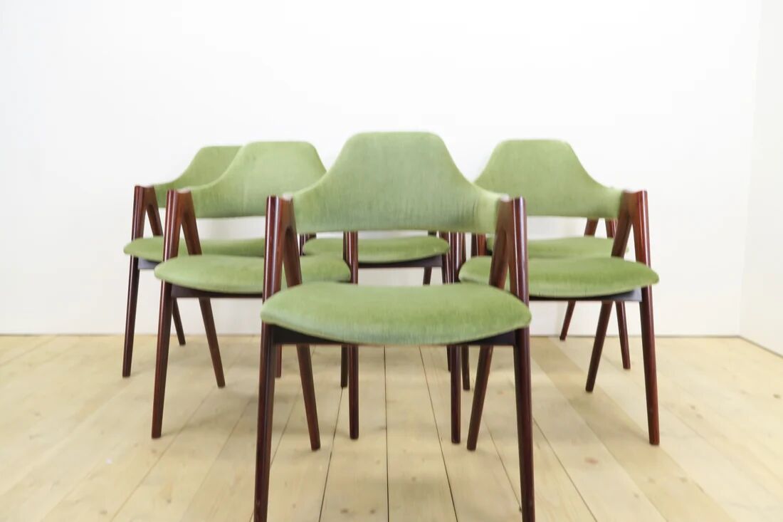 Ensemble de 6 chaises Compass par Kai Kristiansen, années 1960
