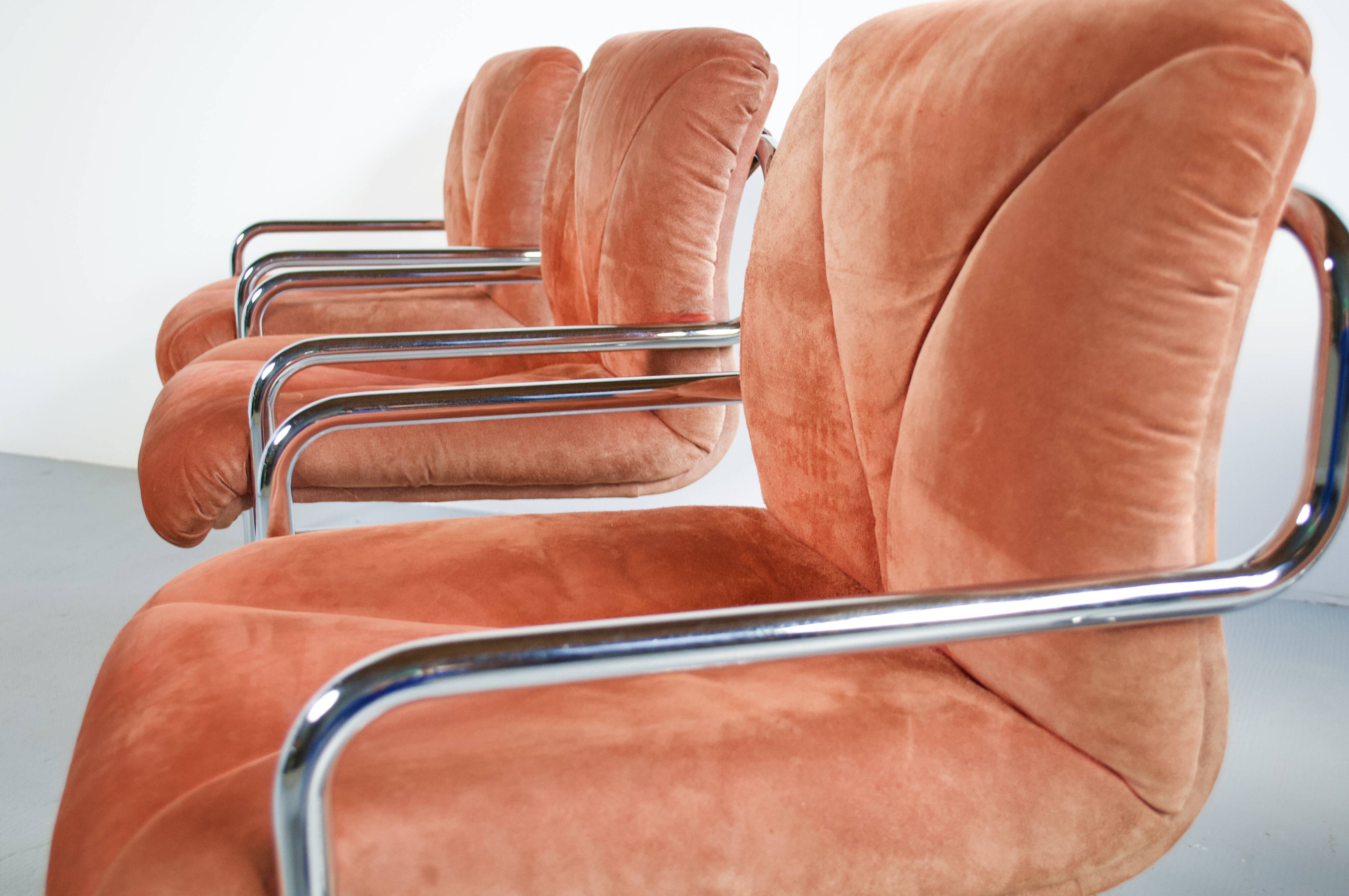 Set of 6 armchairs by Guido Faleschini, 1970s, Mariani Italia, publisher