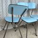 4 chaises en Formica bleu