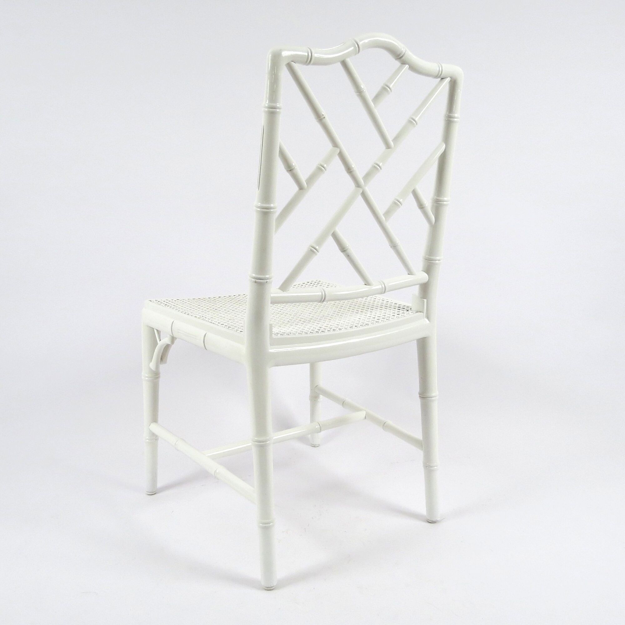 Set of 4 faux bamboo dining chairs, 1970s