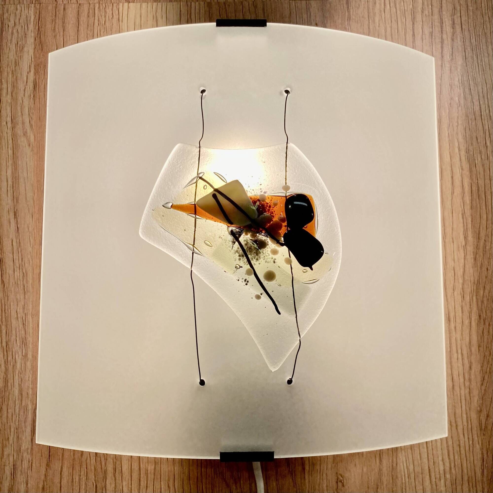 SCANDINAVIAN DESIGN GLASS APPLIQUE.