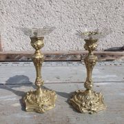 paire bougeoirs bronze