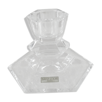 Ancien bougeoir, forme héxagone Jardy, en cristal de Saint Louis