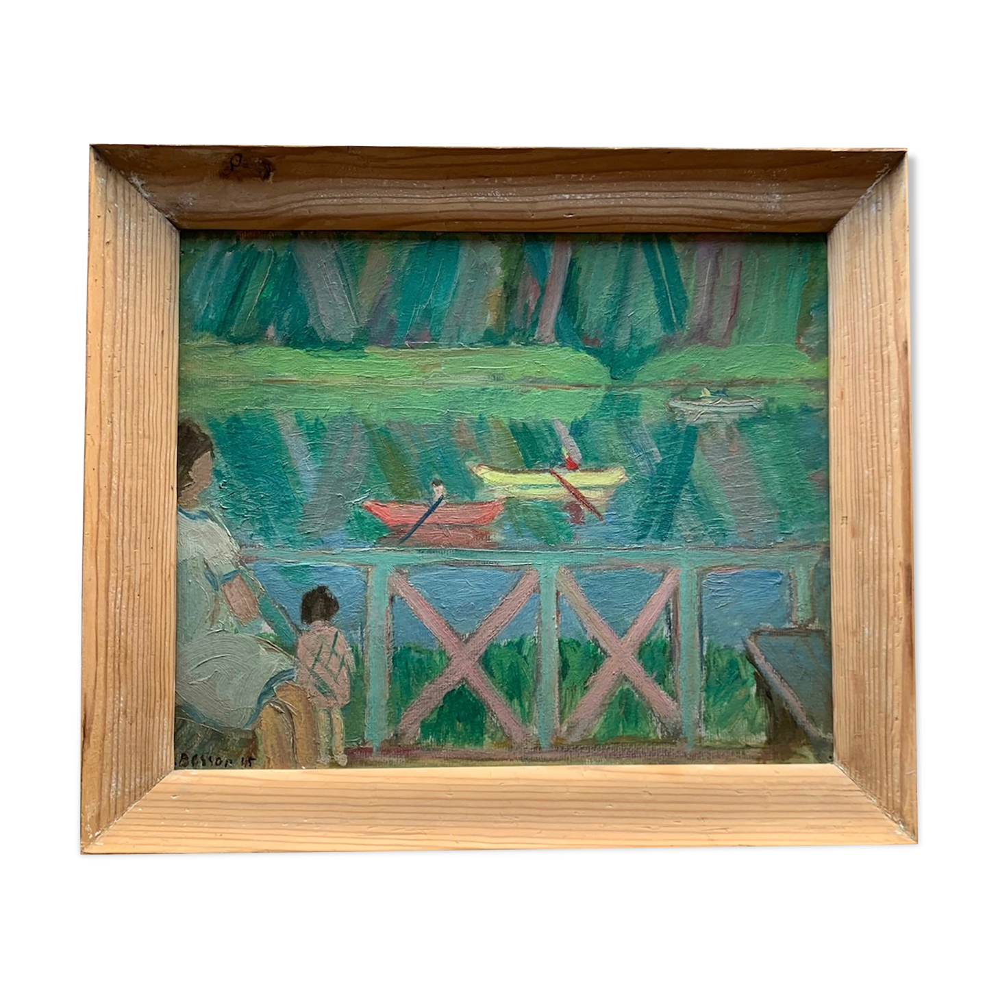 View of the terrace oil on panel