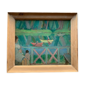 View of the terrace oil on panel