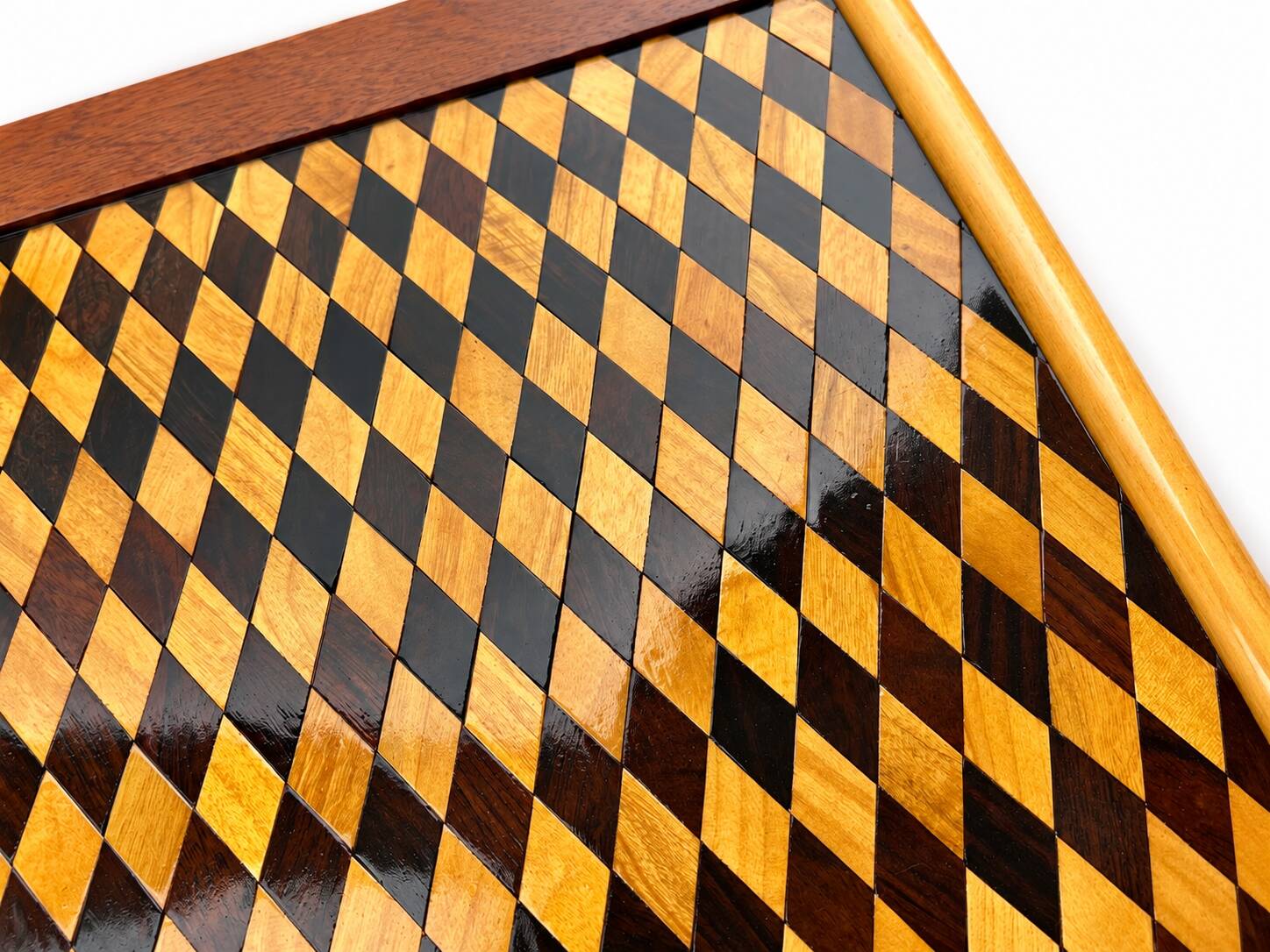 One-of-a-Kind Handmade Geometric Marquetry Tray