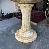 Vintage casted stone garden bowl on pedestal