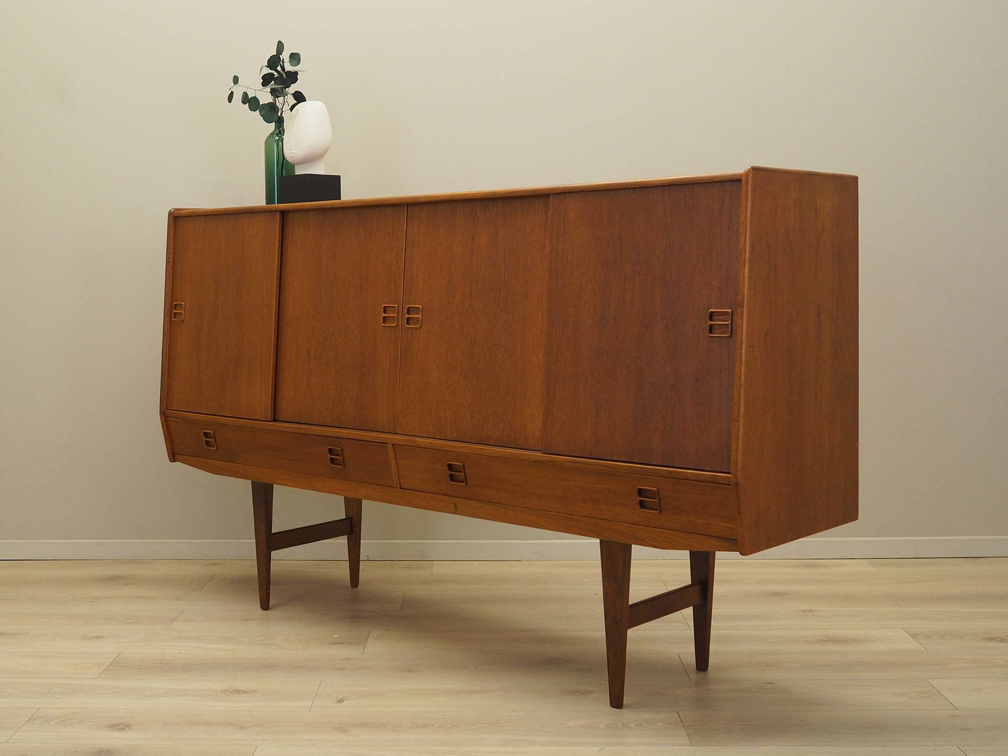 Teak highboard, Danish design, 1960s, manufactured in Denmark