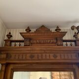 Mirror and low walnut cabinet