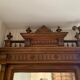 Mirror and low walnut cabinet