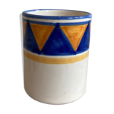 Blue porcelain and mustard vase