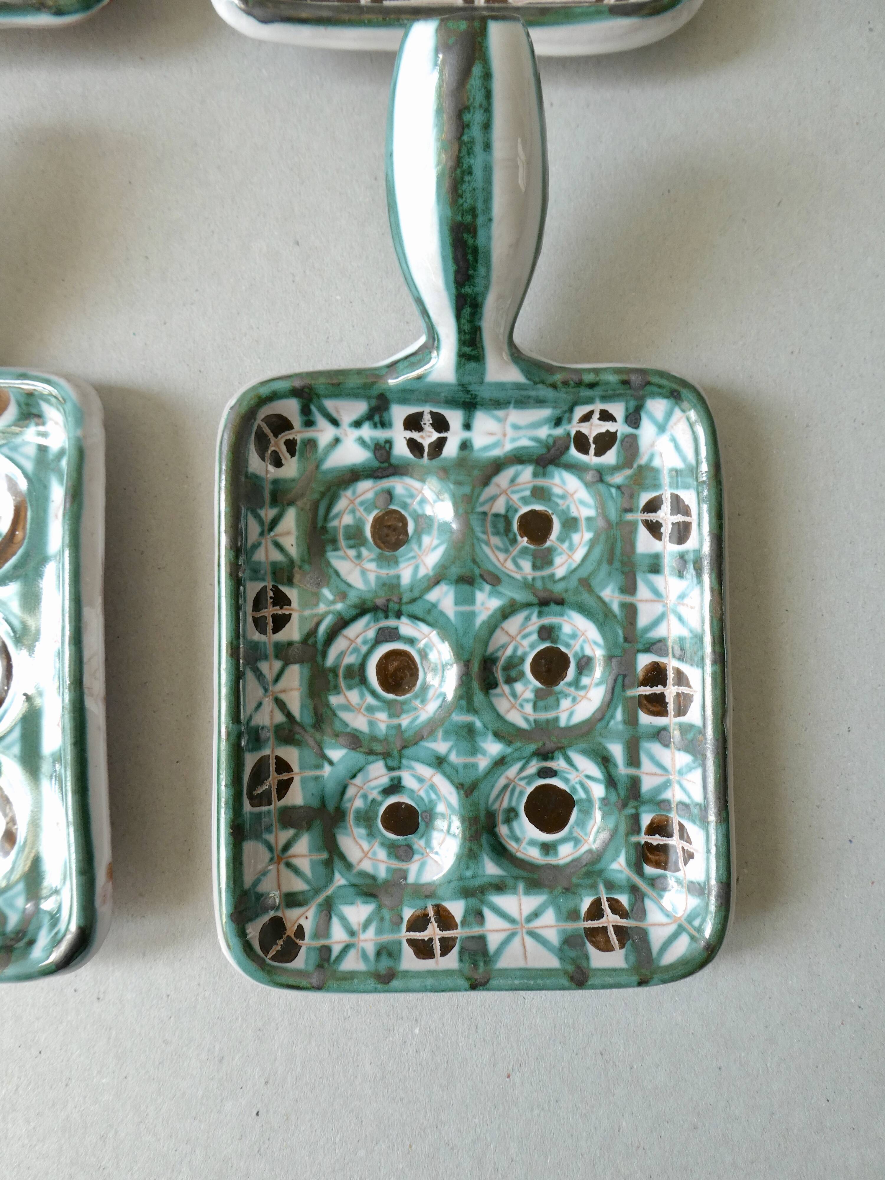 Set of 4 ceramic cups Picault, Vallauris