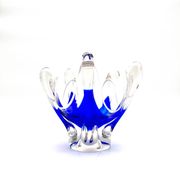 Cup Hospodka Chřibská Cristal Bohême Bleu Cobalt and Opaline Circa 60