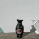 Asian vase in black ceramic with floral decoration