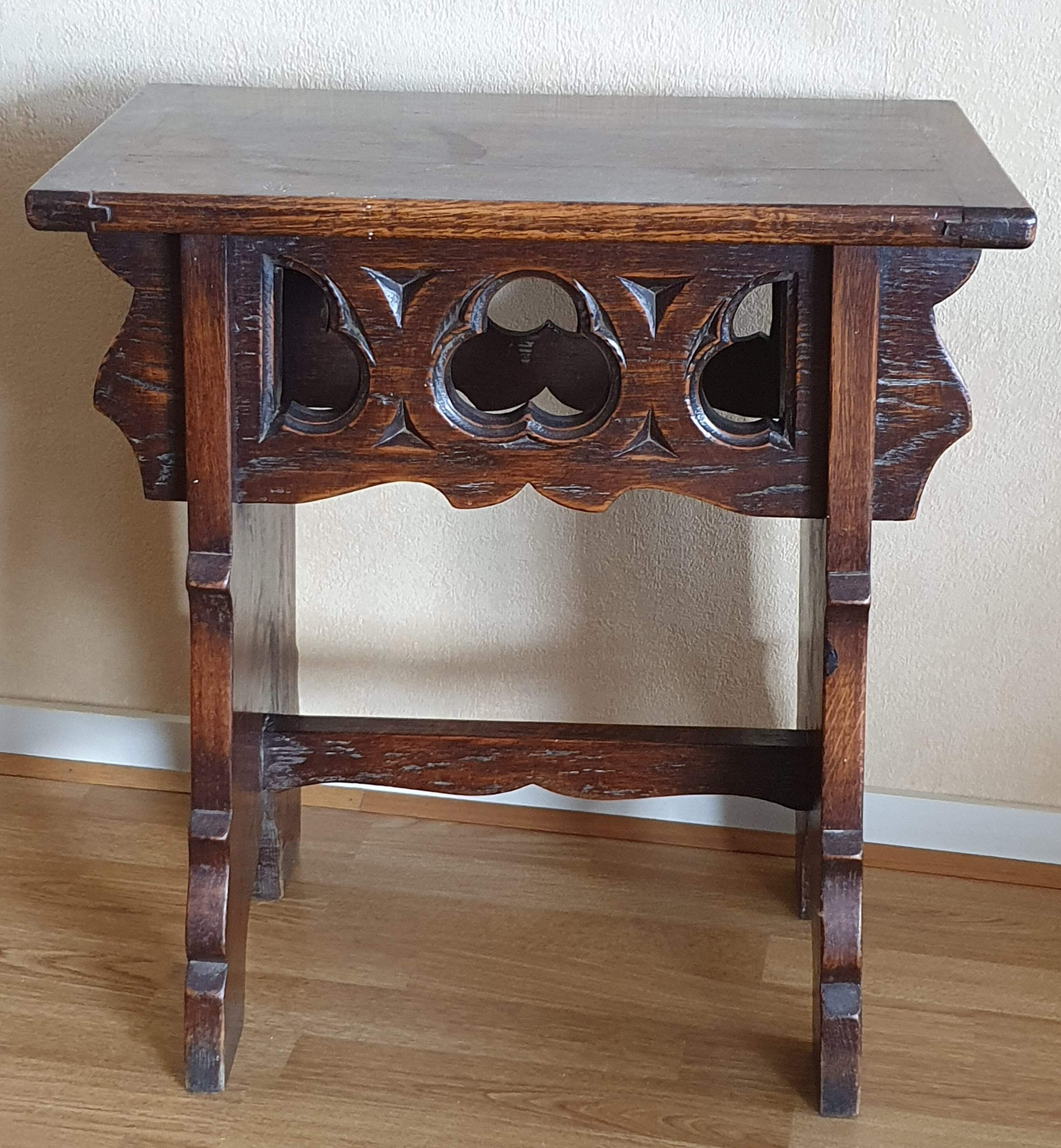 Neo-Gothic oak side table