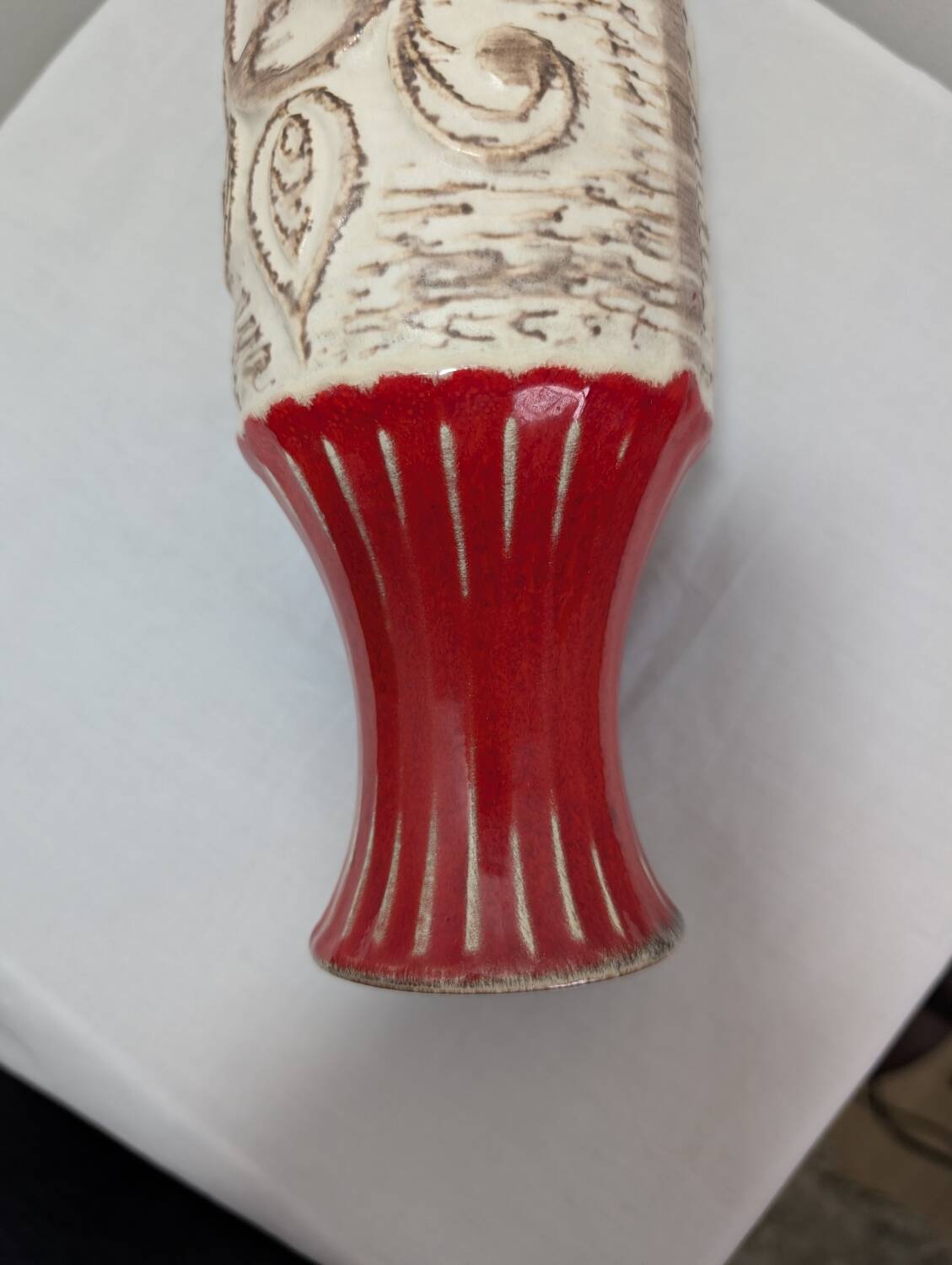 Vase Bay Keramik West Germany red vintage 70s - model 68/25