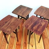 Set of five side tables, czechoslovakia, 1960s