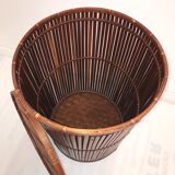 Vintage oval wicker linen basket