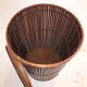 Vintage oval wicker linen basket