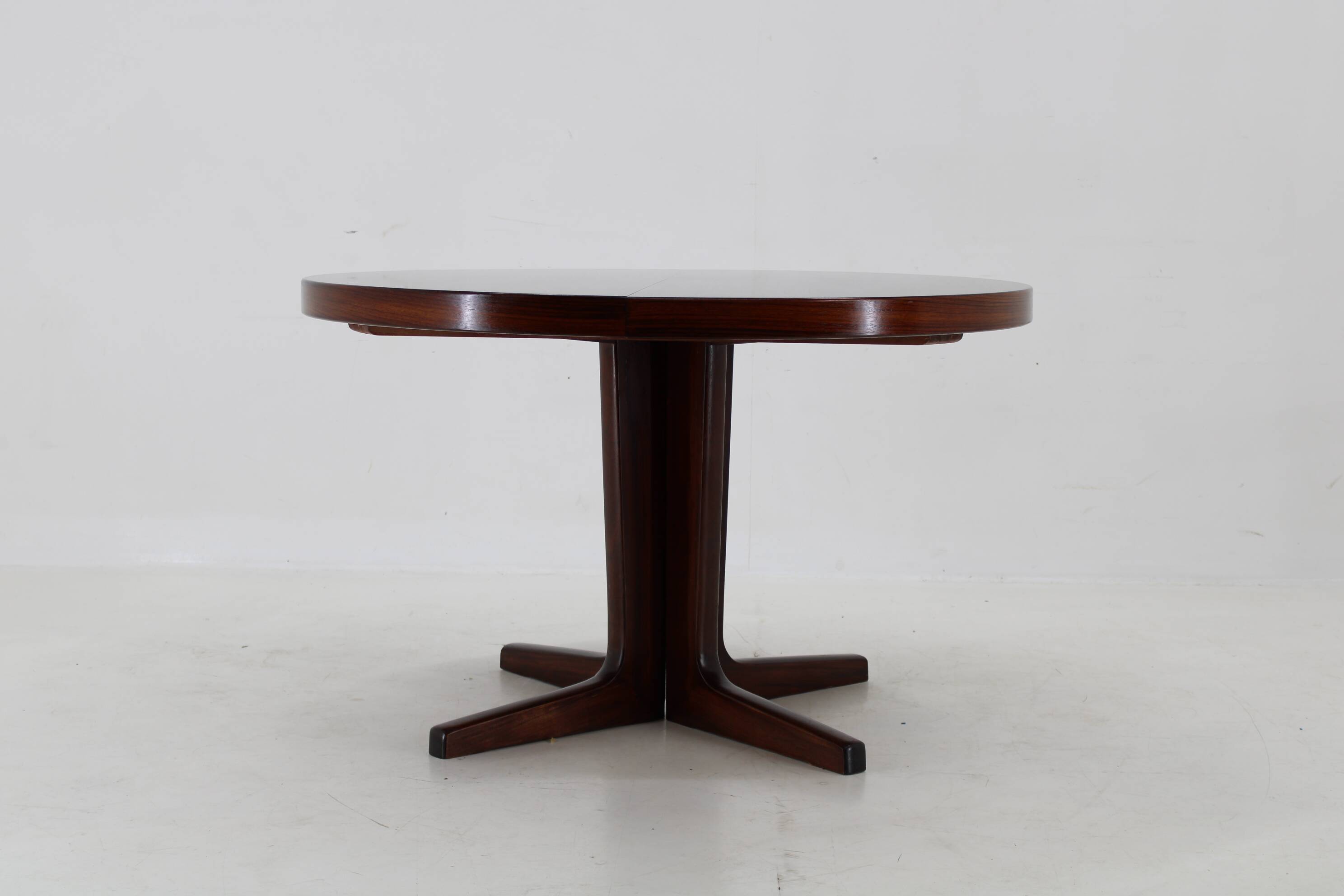 1960s Danish Round Wooden Extendable Table