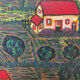 Painting the village with red roofs.