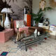 Coffee table 70s chrome and glass