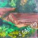Green landscape painting