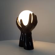 Vintage Italian ceramic and opaline lamp from the 80s