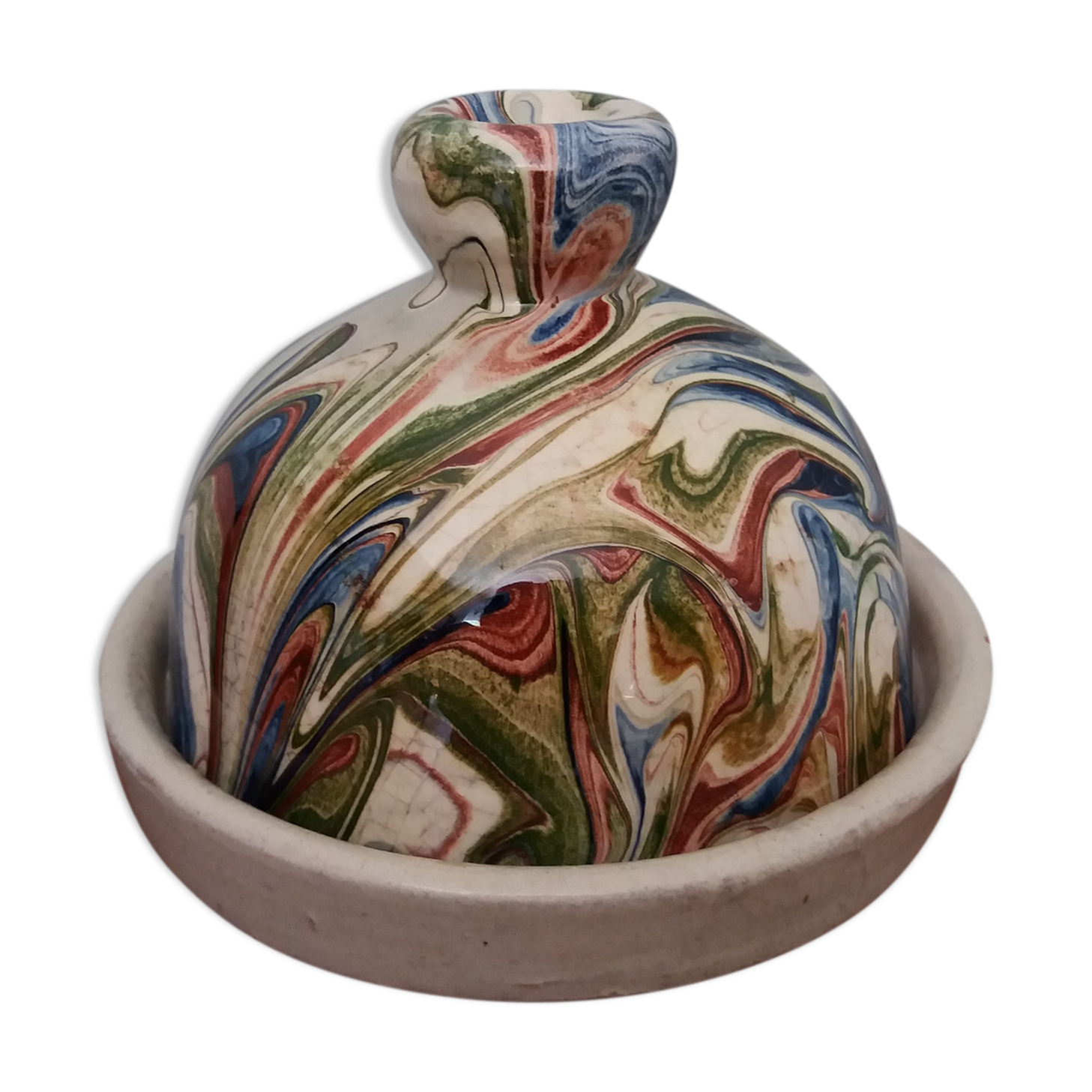 Butter bell in marbled ceramic