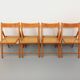 Set of 4 vintage folding chairs from Habitat made of beech wood and caning.