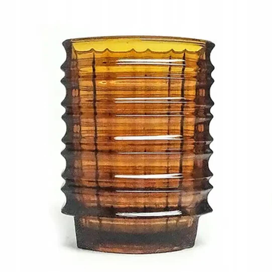 Optical vase, transparent glass, design by J. Drost, Ząbkowice, Poland, 1970s