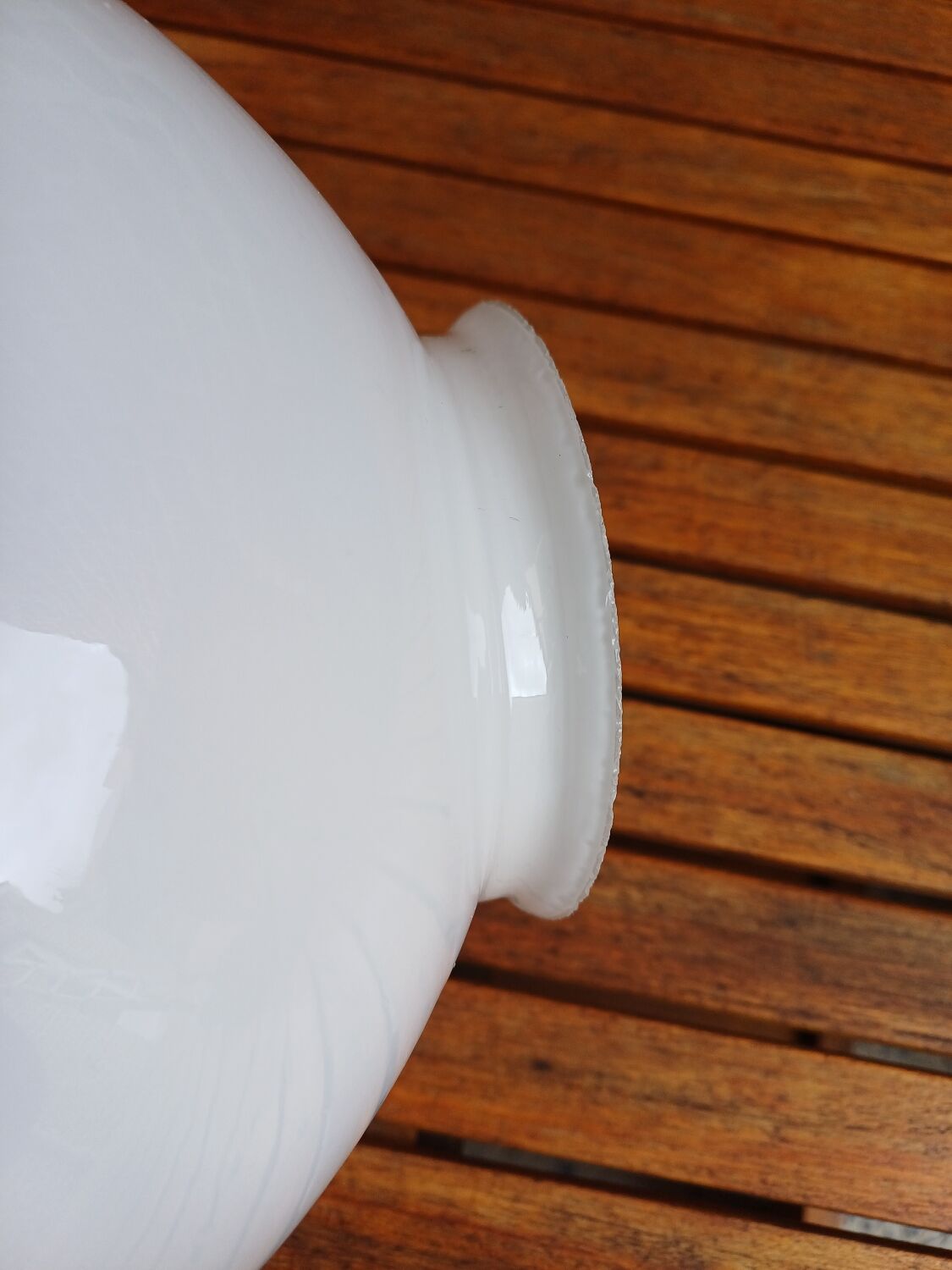 Antique lampshade with an opaline glass globe
