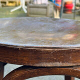 Set of four curved wooden stools stamped Baumann model 92.