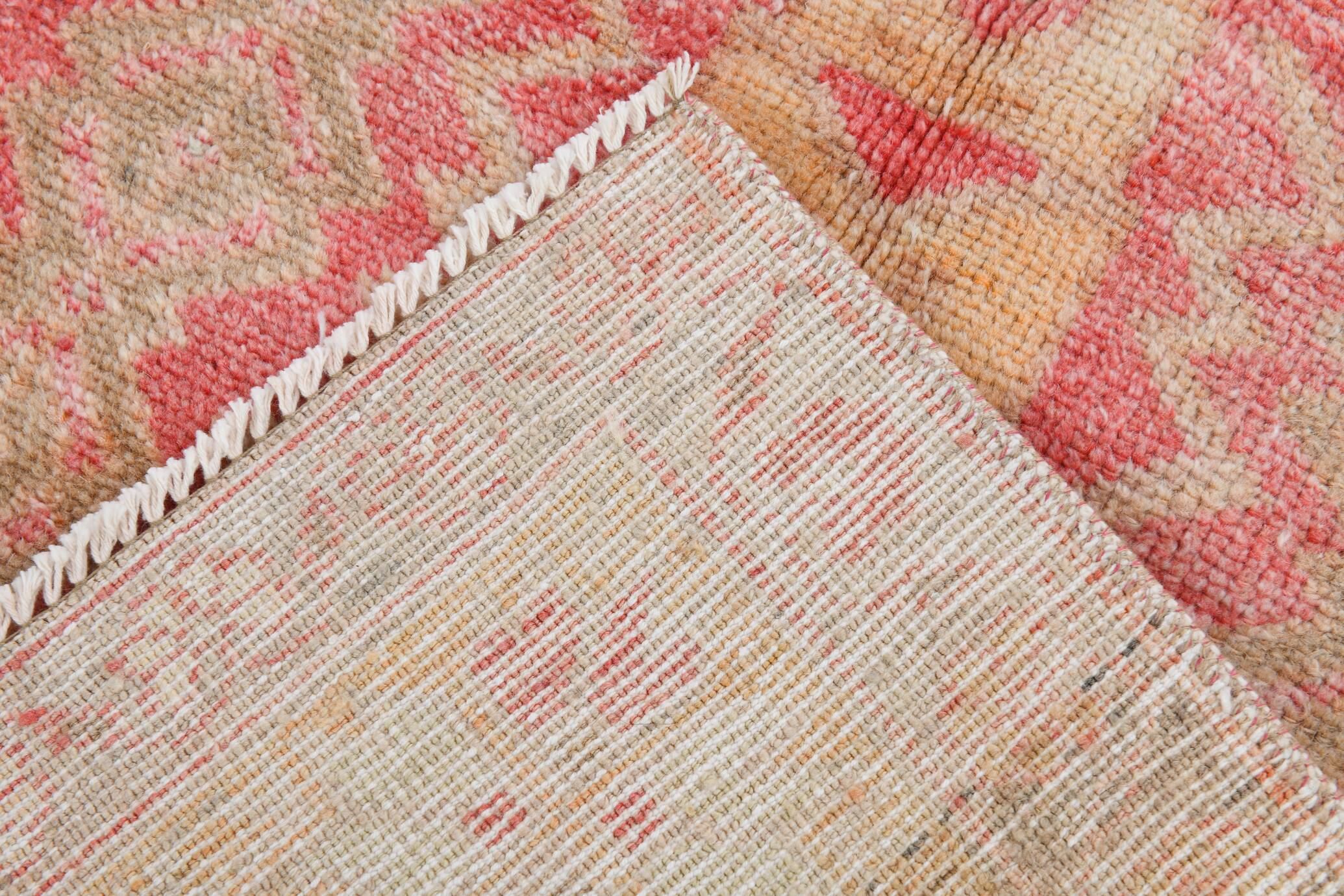 5x9 Red & Cream Antique Vintage Rug 142x267Cm SK 19962