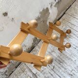 Pine wall coat rack 1980