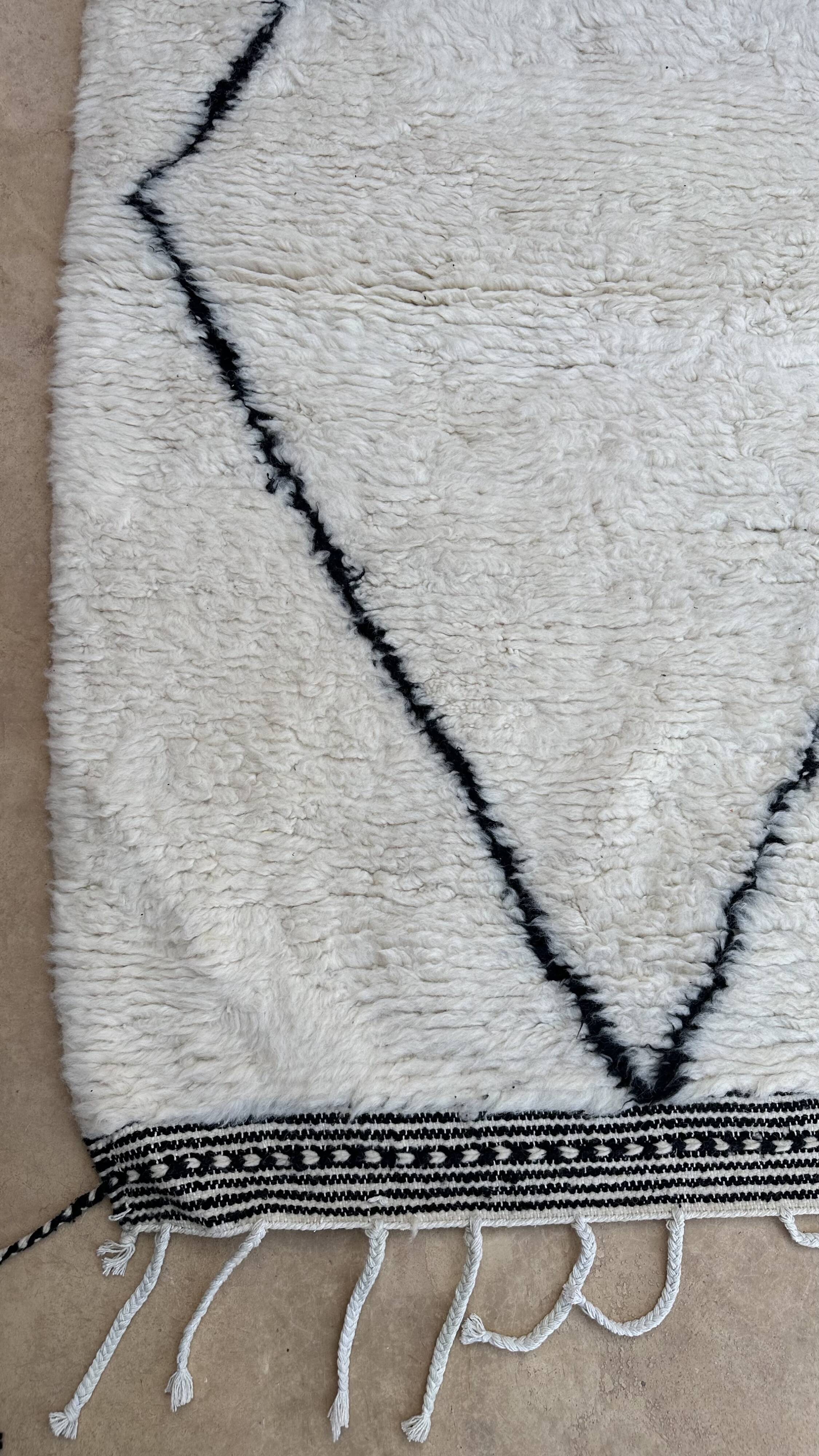 Tapis Marocain Beni Ourain blanc - 347 x 202 cm