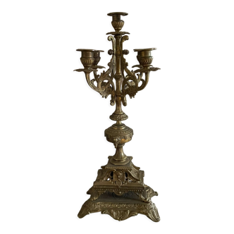 Old baroque bronze chandelier