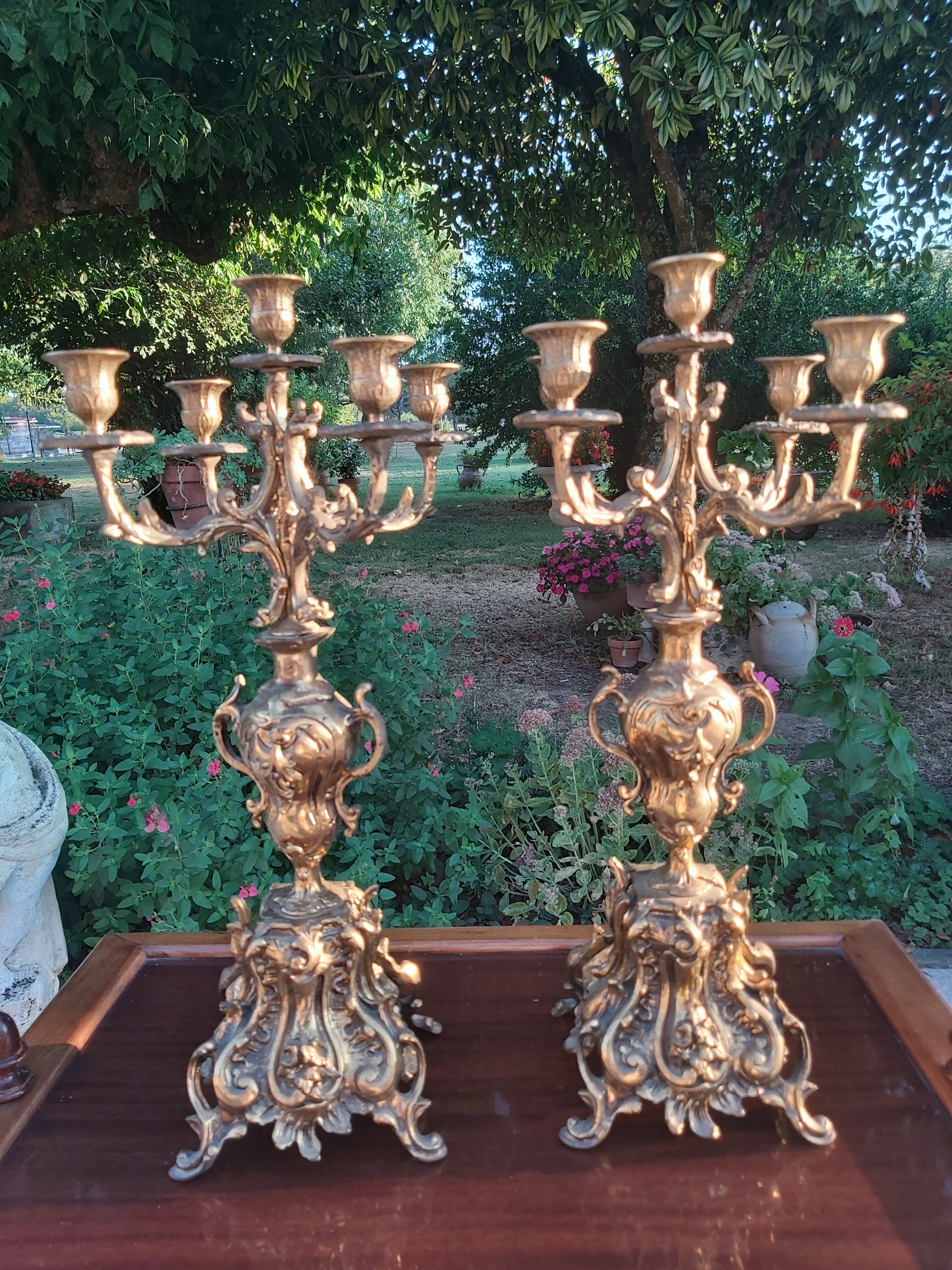 Pair of bronze candelabra nineteenth century
