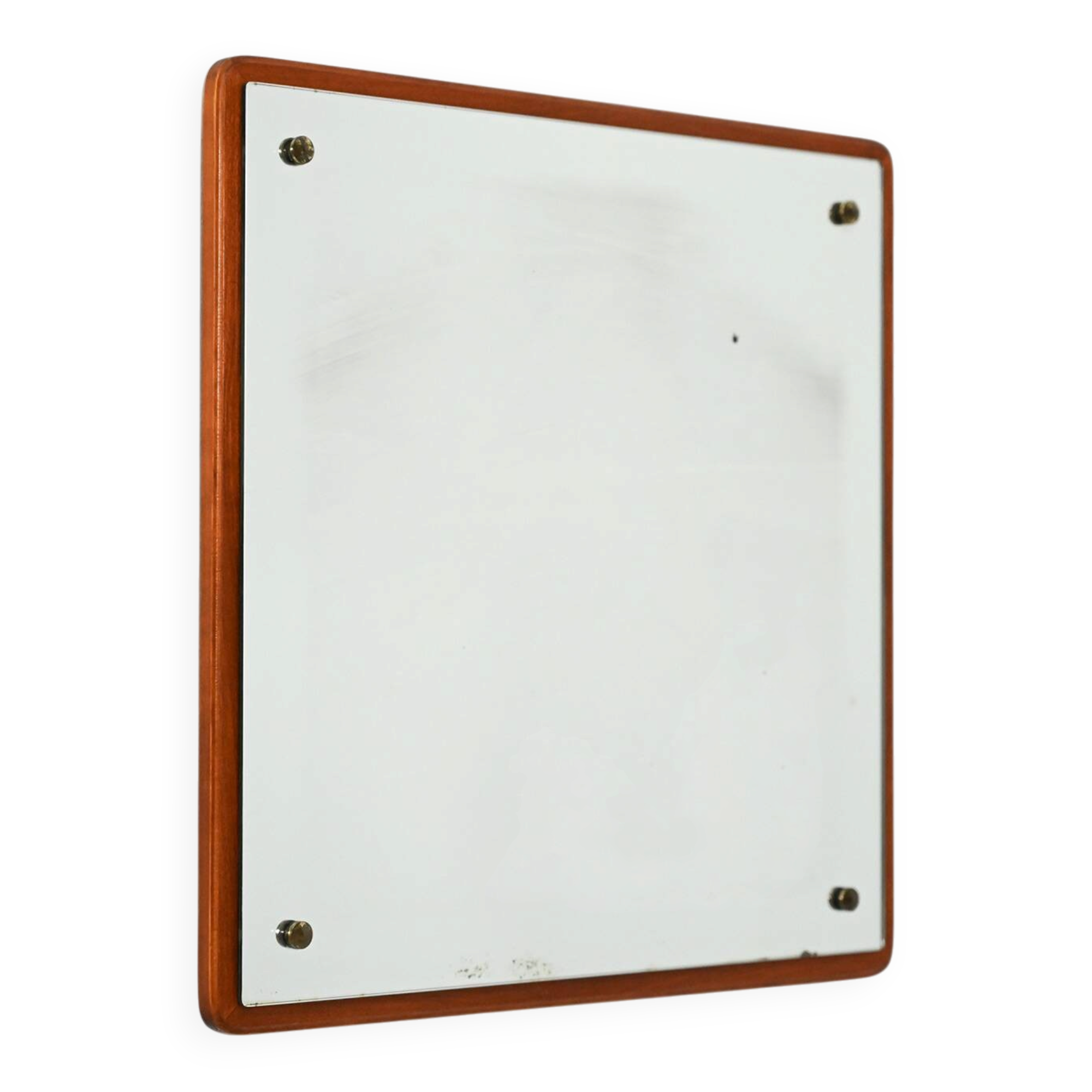 Scandinavian square teak mirror from the 1960s–70s