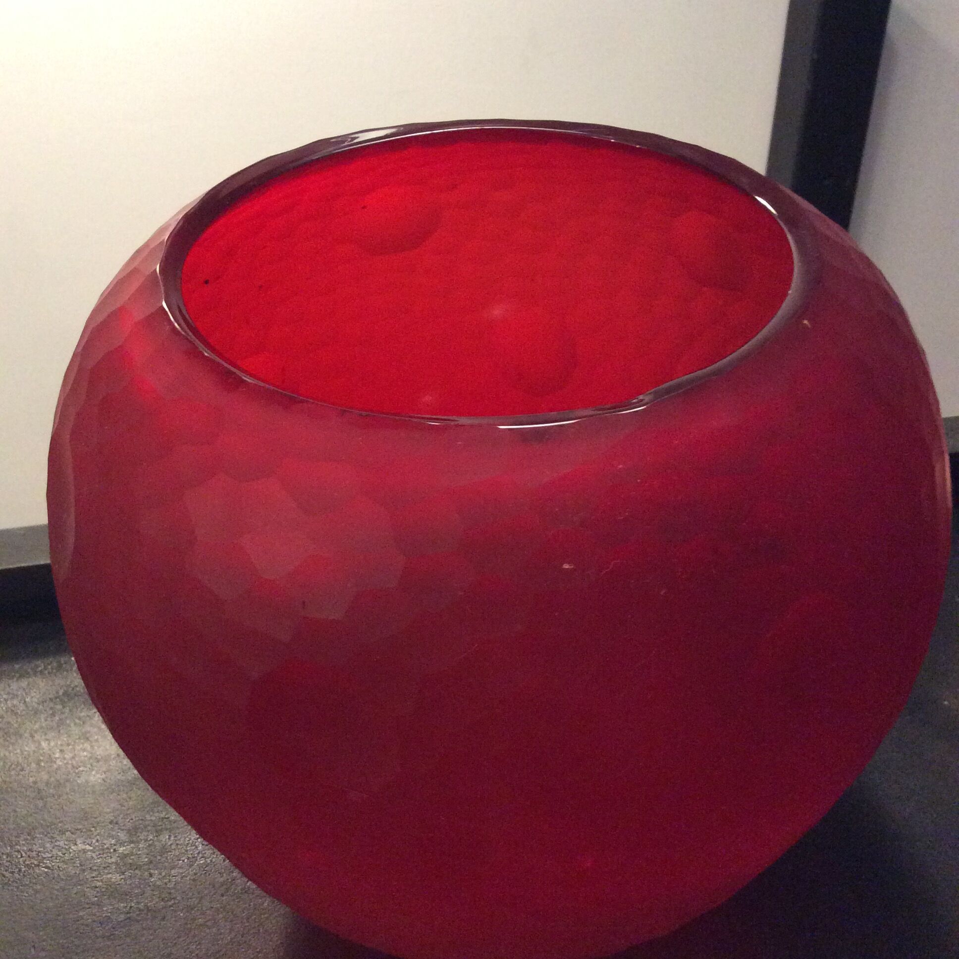 Large Vase Murano vintage ball in faceted glass paste