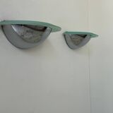 Pair of vintage wall lights, chrome and altuglass, Sweden 1970