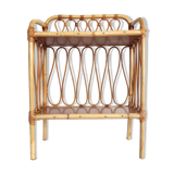Bamboo and rattan bedside shelf