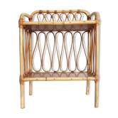 Bamboo and rattan bedside shelf