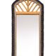 Boho Chic Wall Mirror in Rattan and Wicker Italian 1970s