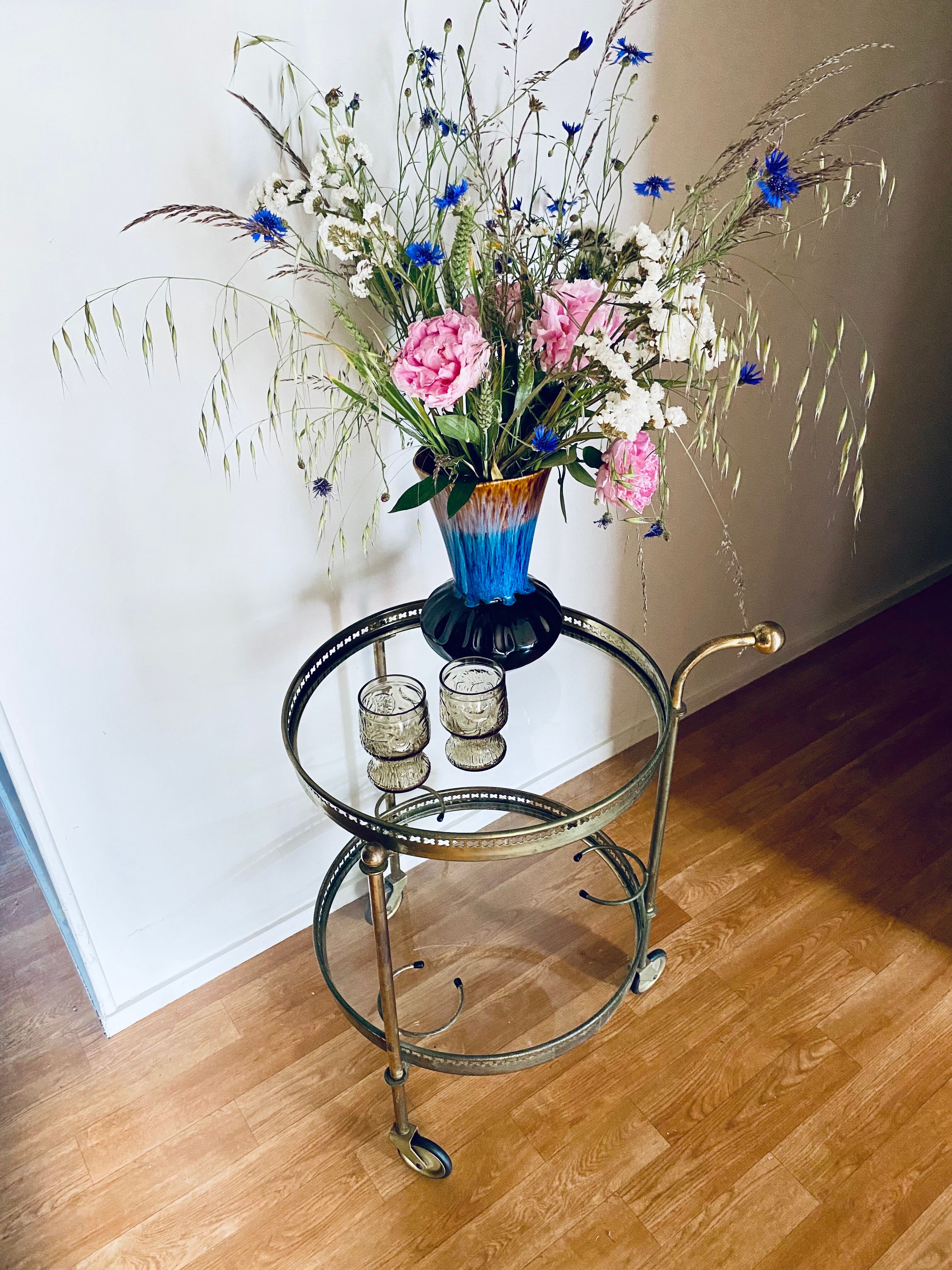 Glass and brass dessert