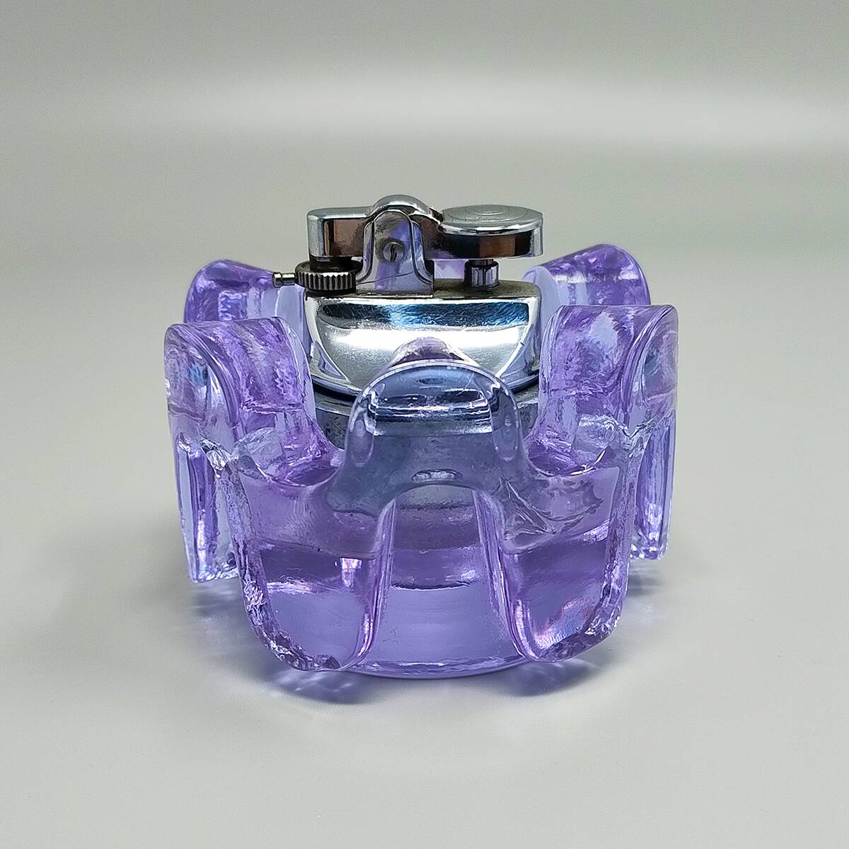 1970s Stunning Purple Smoking Set By Antonio Imperatore in Murano Glass. Ma