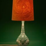 Hand-painted ceramic table lamp Royal Delft Delvert blue-green, 1970.