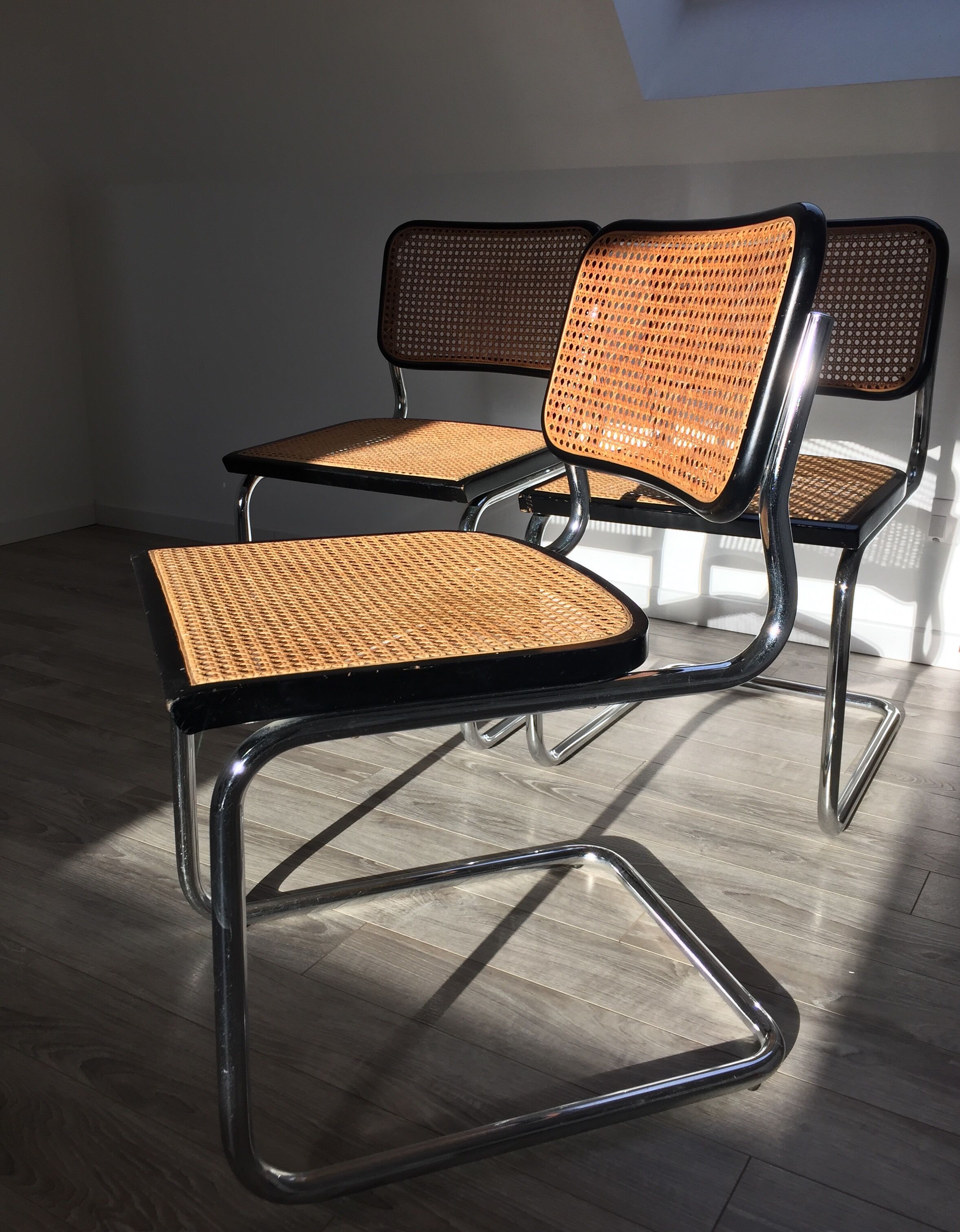 Trio de chaises Marcel Breuer