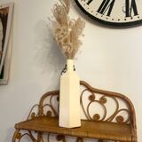 Vintage cream stoneware bottle vase
